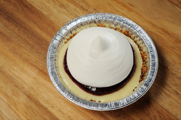 House-made graham crust, lime custard, raspberry jam and whipped cream